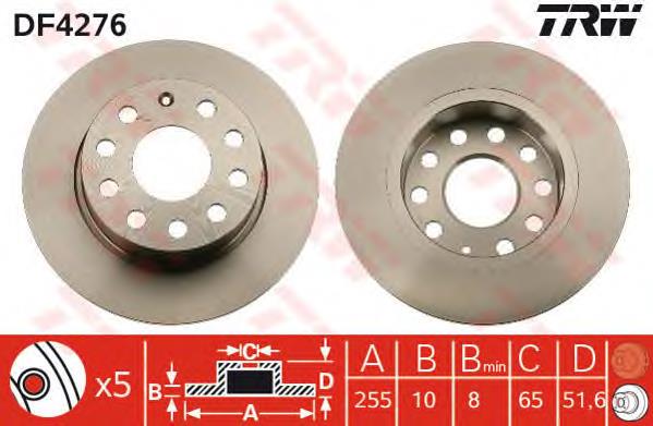 Disco de freno trasero TRW DF4276 precio, desde 27,10 EUR