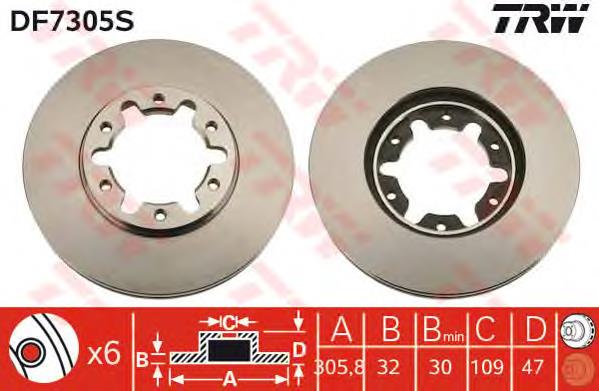 Frenos delanteros TRW DF7305S precio, desde 71,87 EUR