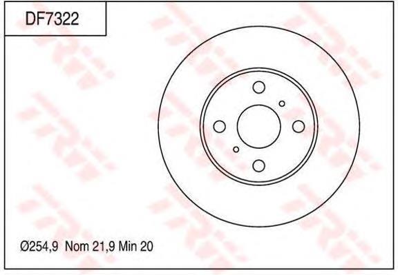 Freno de disco delantero 4351252080 Toyota