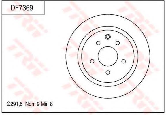 Disco de freno trasero DF7369 TRW