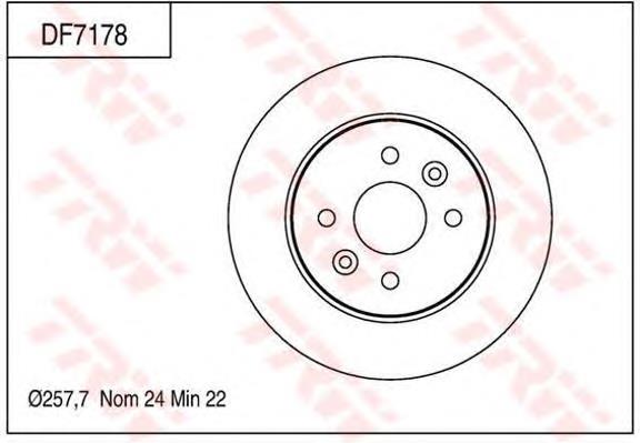 Disco de freno delantero TRW DF7178