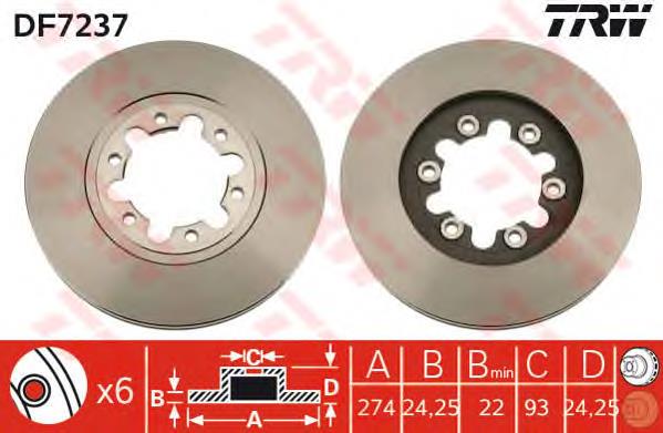 Comprar DF7237 TRW Freno de disco delantero