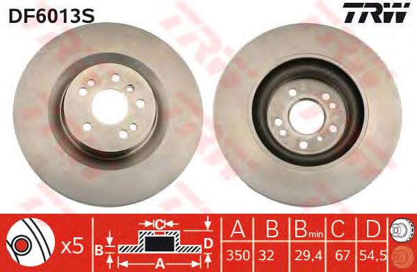 Disco de freno delantero TRW DF6013S