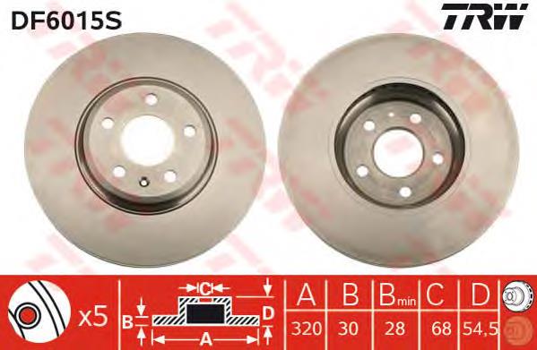 Disco de freno delantero TRW DF6015S