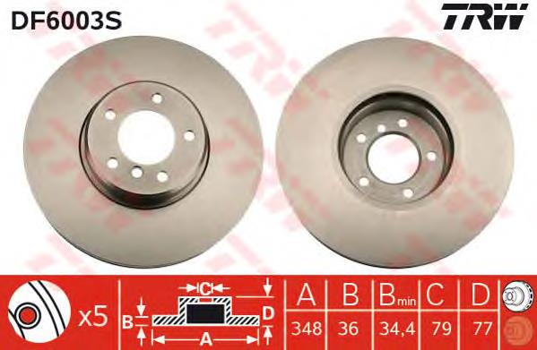 Frenos delanteros TRW DF6003S precio, desde 107,80 EUR