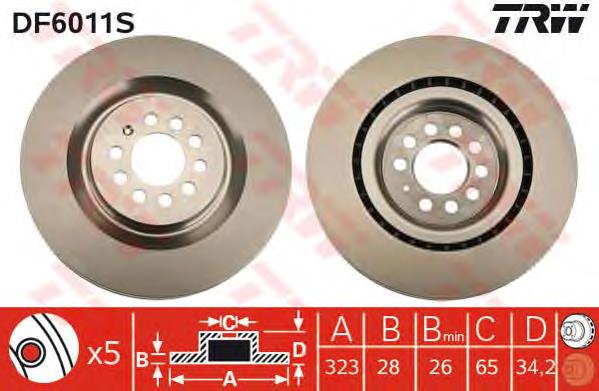 Disco de freno DF6011S TRW