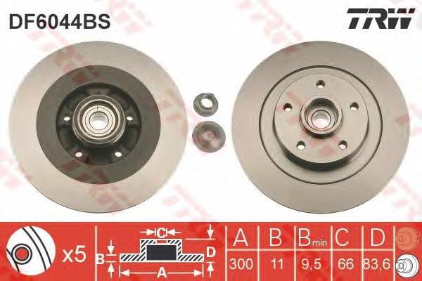 Comprar DF6044BS TRW Disco de freno trasero