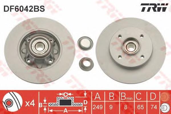 Comprar DF6042BS TRW Disco de freno trasero