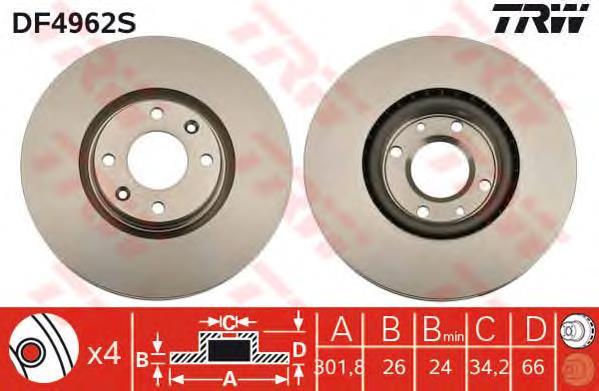 Comprar DF4962S TRW Freno de disco delantero