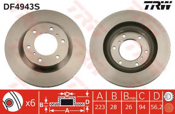 Comprar DF4943S TRW Freno de disco delantero