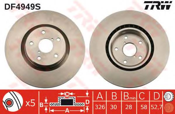Disco de freno DF4949S TRW