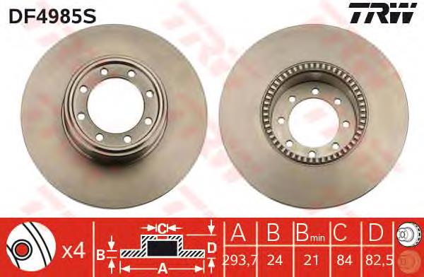 Comprar DF4985S TRW Disco de freno trasero