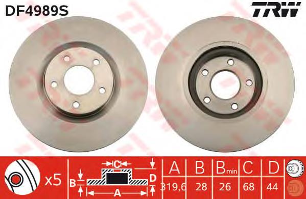 Comprar DF4989S TRW Freno de disco delantero