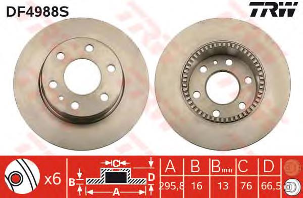 DF4988S TRW Freno de disco trasero