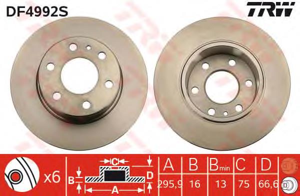 Disco de freno trasero TRW DF4992S precio, desde 54,08 EUR