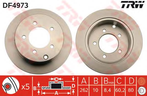 Comprar DF4973 TRW Disco de freno trasero