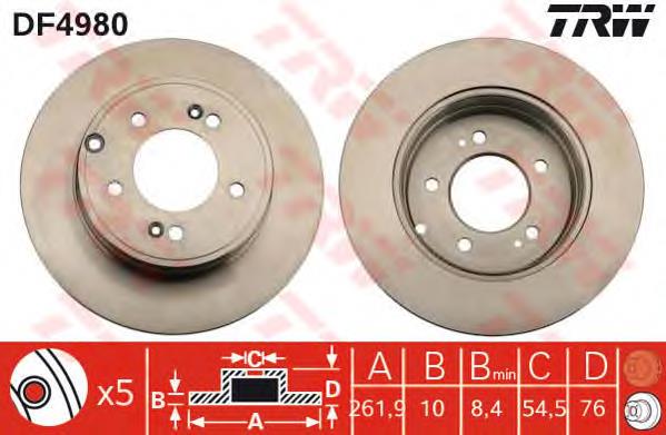 Comprar DF4980 TRW Disco de freno trasero