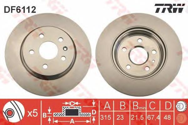 Comprar DF6112 TRW Disco de freno trasero