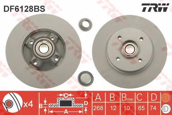 DF6128BS TRW Freno de disco trasero