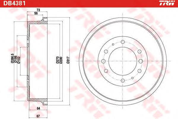 Tambor de freno trasero para Nissan Patrol (K260)