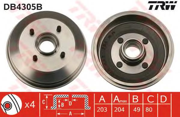 YS6W1113BA Ford freno de tambor trasero