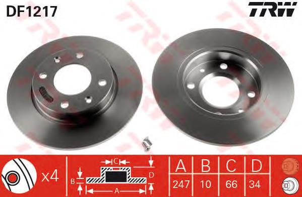 Comprar DF1217 TRW Freno de disco delantero