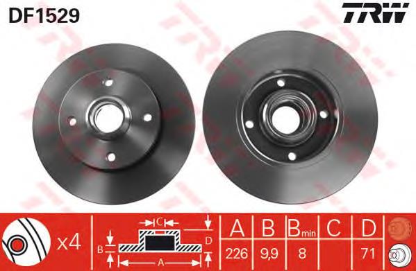DF1529 TRW Freno de disco trasero