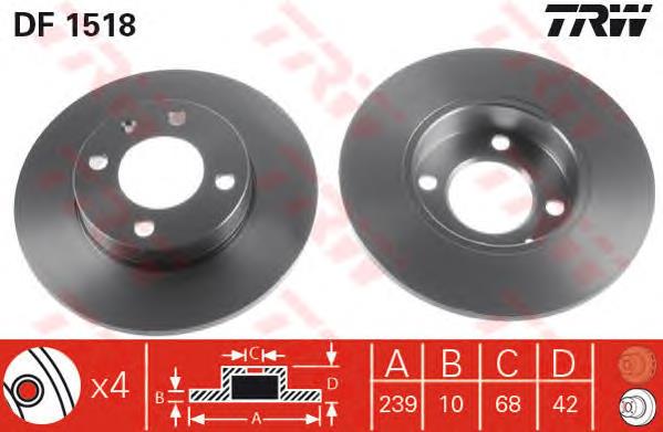 Comprar DF1518 TRW Freno de disco delantero