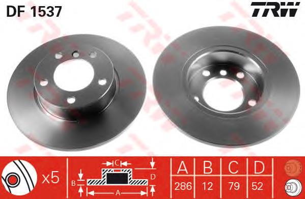 Disco de freno DF1537 TRW