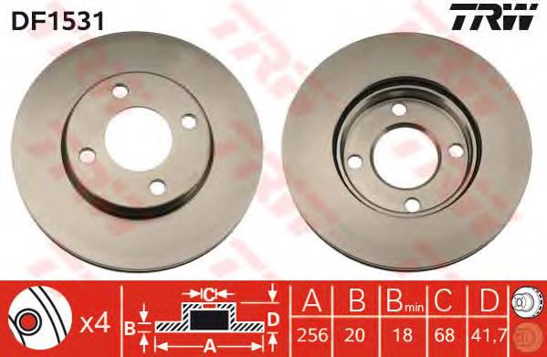 Disco de freno DF1531 TRW