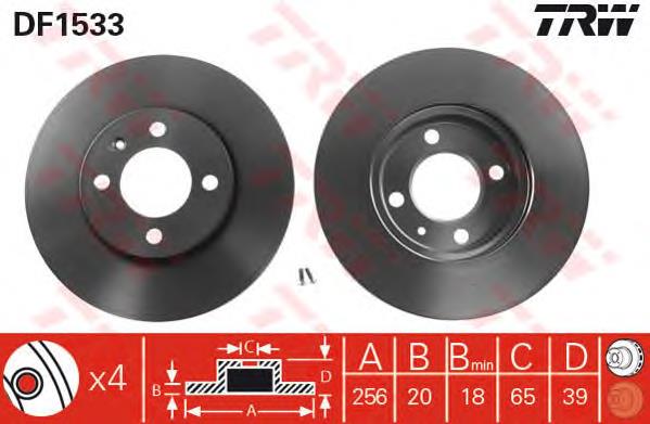 Disco de freno delantero TRW DF1533