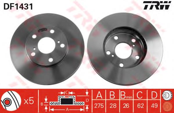 Frenos delanteros TRW DF1431 precio, desde 53,60 EUR