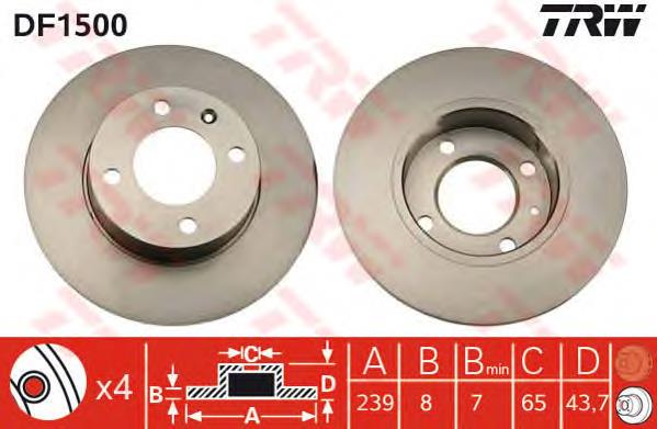 Freno de disco delantero DF1500 TRW