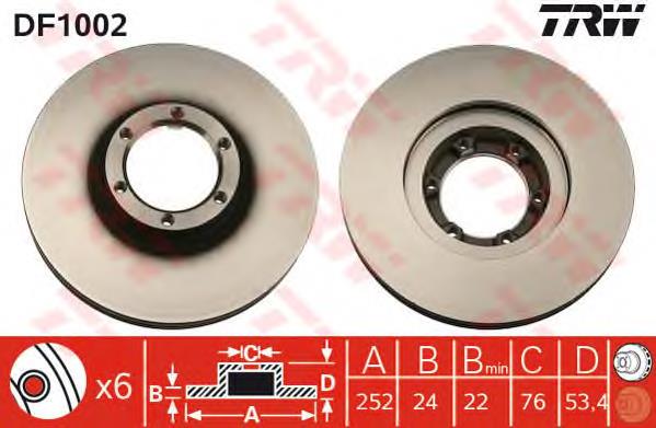 Comprar DF1002 TRW Freno de disco delantero