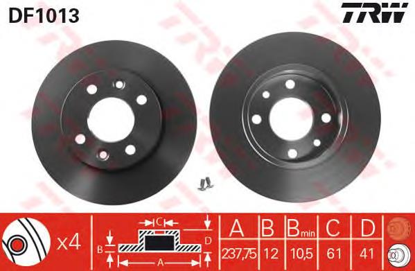 Frenos delanteros TRW DF1013 precio, desde 19,35 EUR