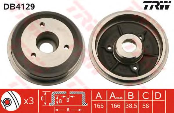 Comprar DB4129 TRW Tambor de freno trasero