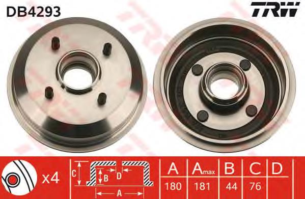 DB4293 TRW freno de tambor trasero