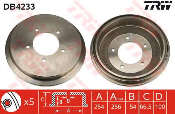 Freno de tambor trasero DB4233 TRW