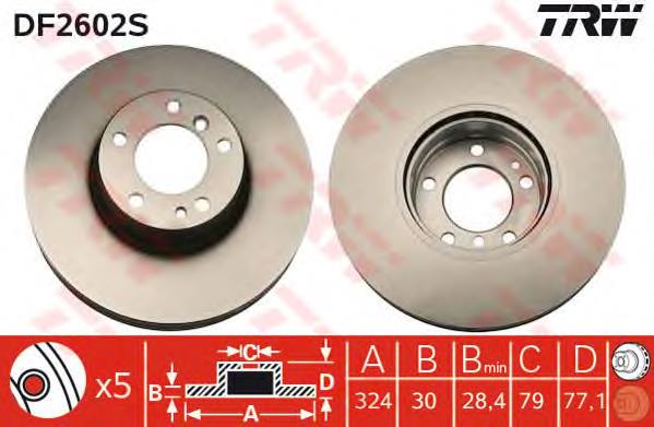Disco de freno DF2602S TRW