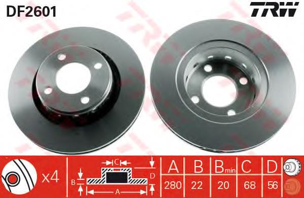 Disco de freno para Audi 80 8C5