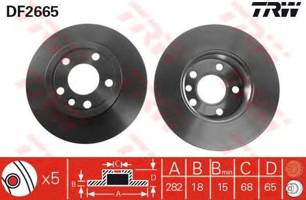Comprar DF2665 TRW Freno de disco delantero