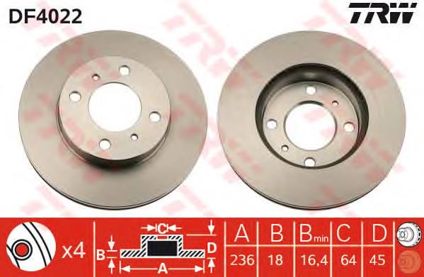 Frenos delanteros TRW DF4022 precio, desde 30,36 EUR