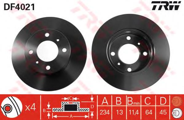 DF4021 TRW freno de disco delantero