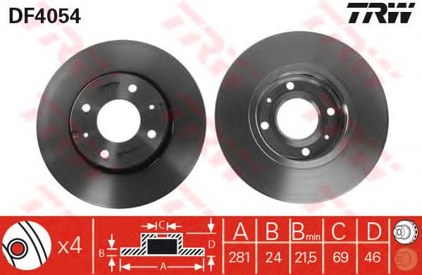 Comprar DF4054 TRW Freno de disco delantero
