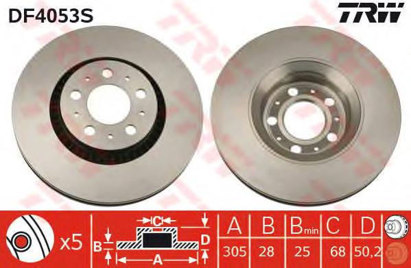 Frenos delanteros TRW DF4053S precio, desde 46,74 EUR