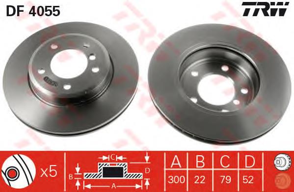 Disco de freno delantero TRW DF4055