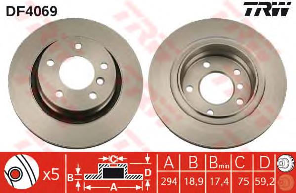 Frenos traseros TRW DF4069