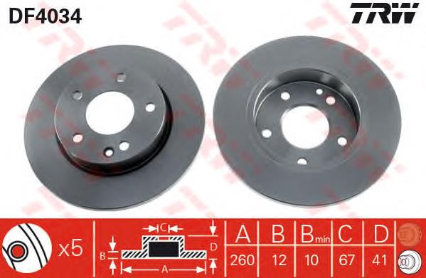 Frenos delanteros TRW DF4034 precio, desde 23,86 EUR
