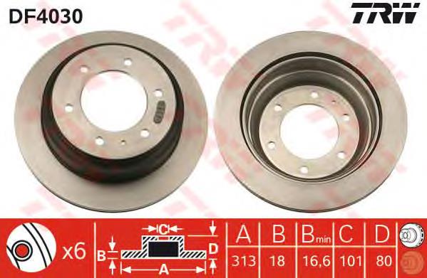 DF4030 TRW Freno de disco trasero