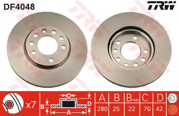 Comprar DF4048 TRW Freno de disco delantero